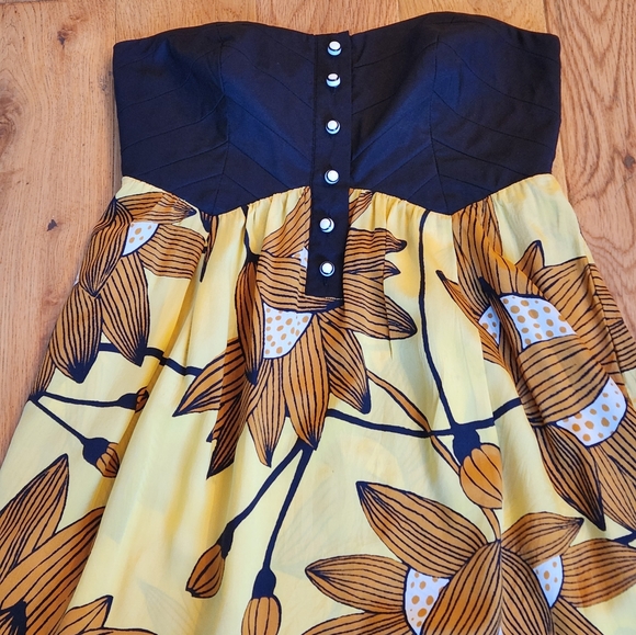 Hype Strapless Silk Mini Dress sz S cocktail party wedding holiday midi - Picture 2 of 11